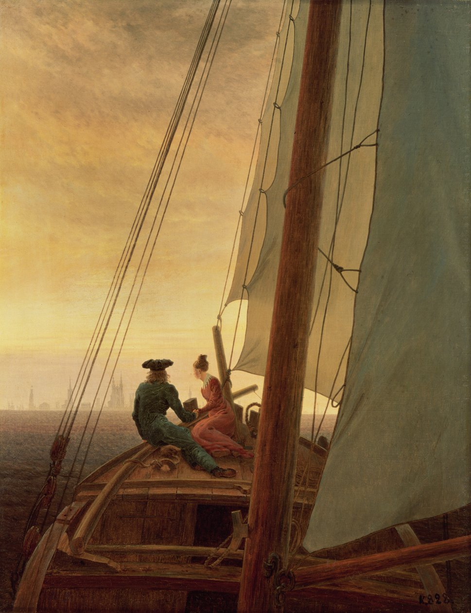 Om bord i et seilskip av Caspar David Friedrich