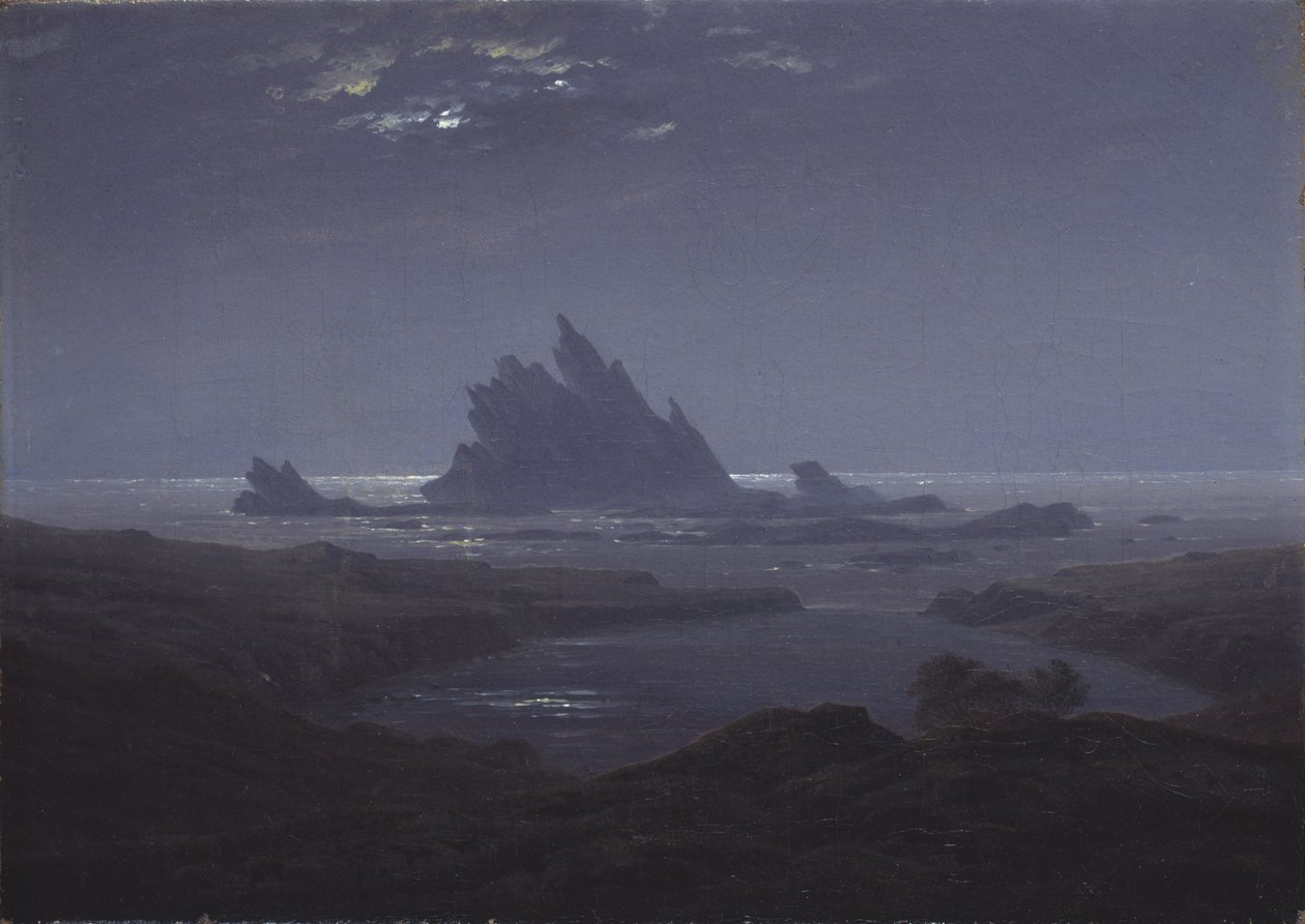 Rocky Reef på kysten, ca. 1824 av Caspar David Friedrich