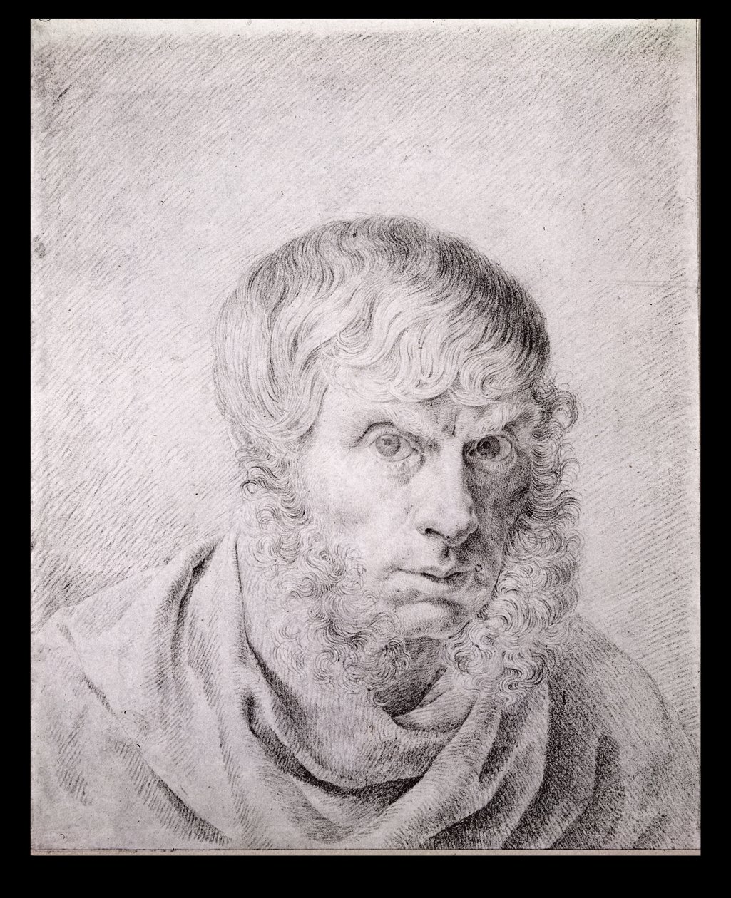 Selvportrett, ca. 1810 (svart kritt på papir) av Caspar David Friedrich