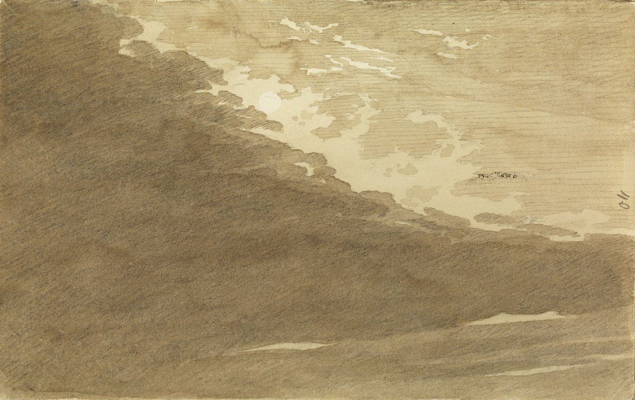 Skystudie i måneskinn av Caspar David Friedrich