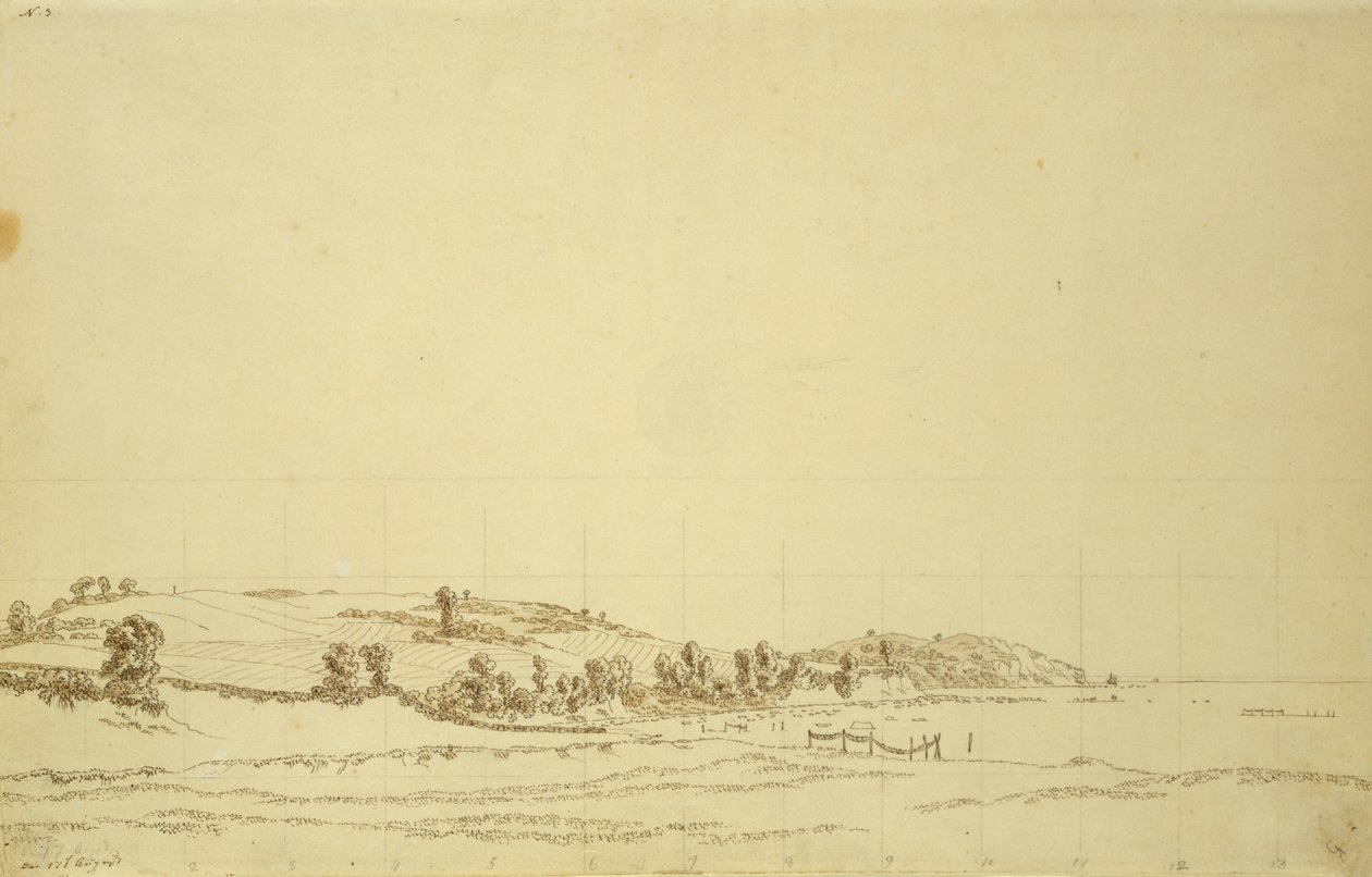 South Coast of Rugen (penn og blyant på papir) av Caspar David Friedrich