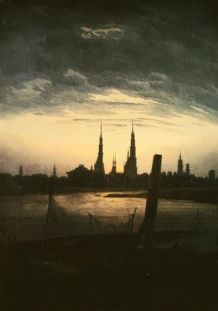 By ved måneoppgang av Caspar David Friedrich