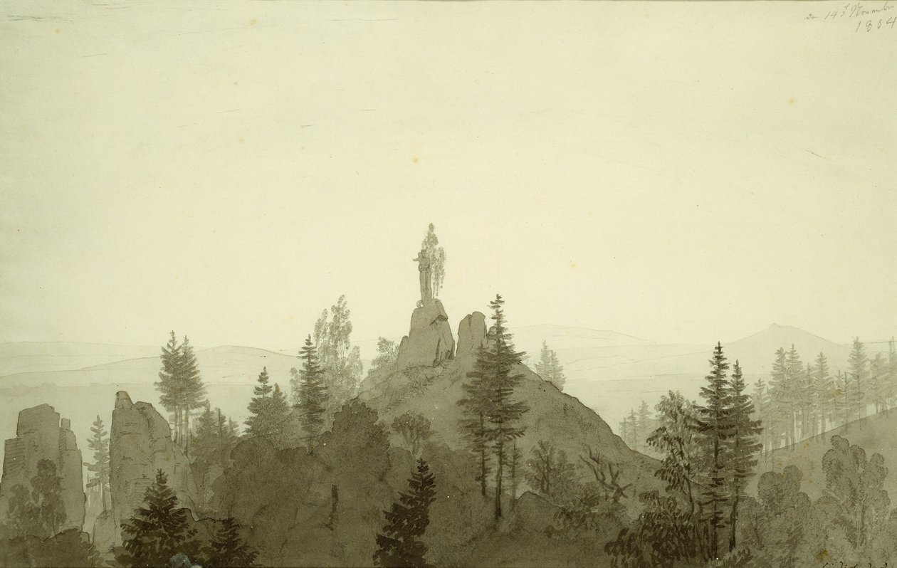 Statue av Madonna i fjellene av Caspar David Friedrich