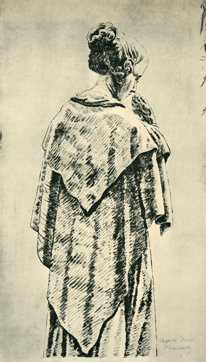 Studie av en kvinne bakfra av Caspar David Friedrich