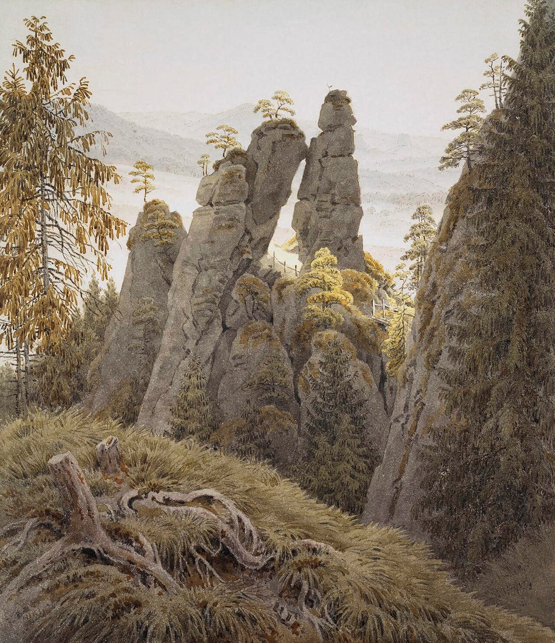 Rock Gates i Neurathen, mellom 1826 og 1828. av Caspar David Friedrich