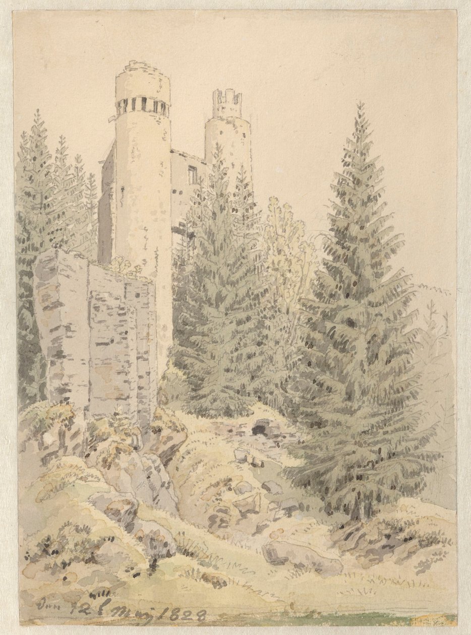 Ruinen Kostenblatt ved Bilin av Caspar David Friedrich