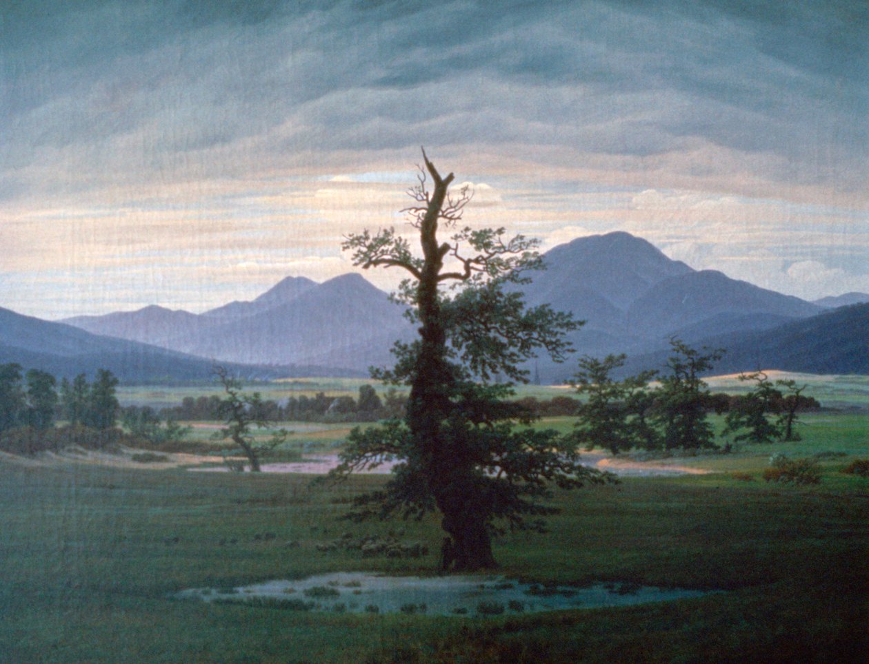Det ensomme treet, 1823 av Caspar David Friedrich