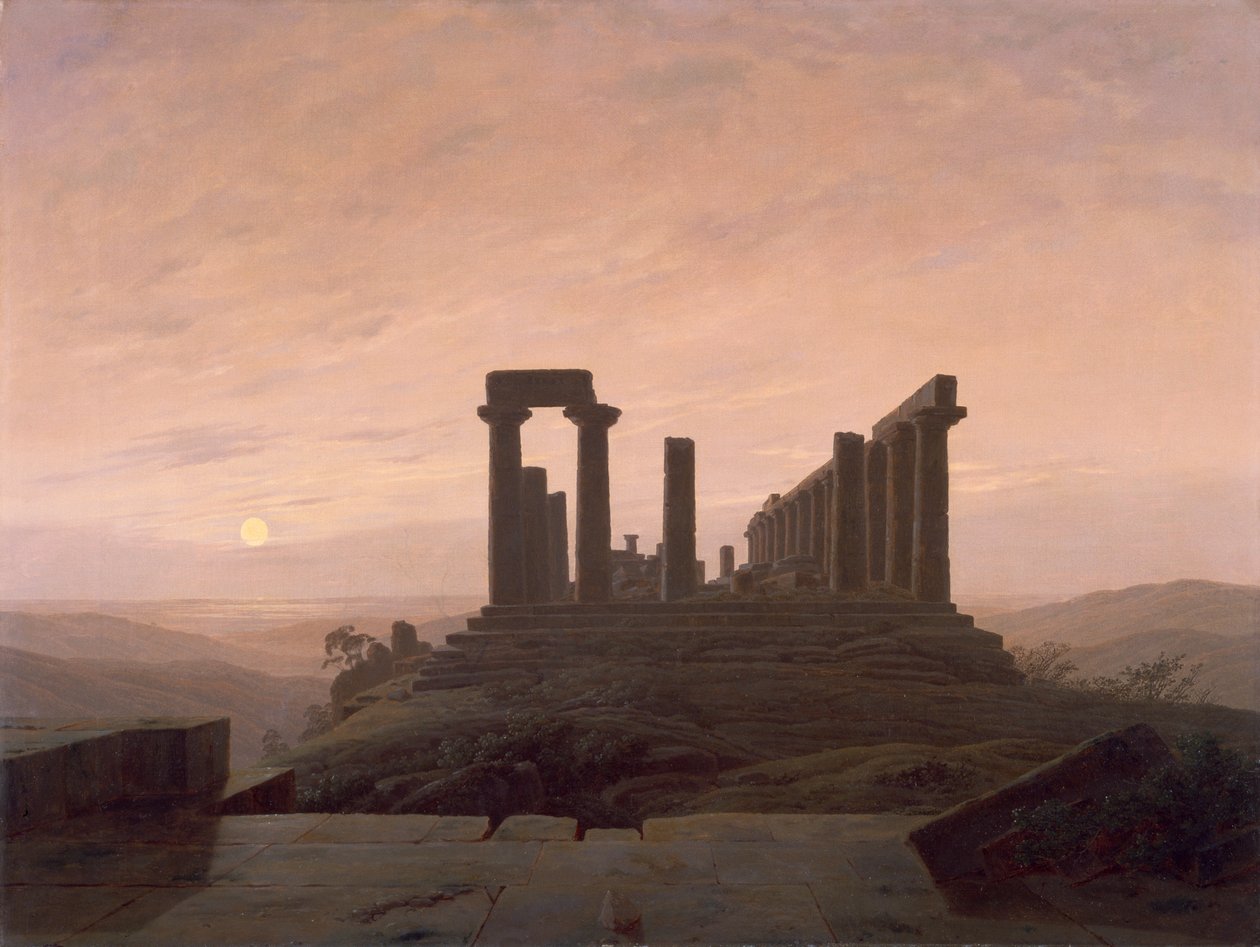 Juno-tempelet i Agrigento, av Caspar David Friedrich (1774-1840). av Caspar David Friedrich