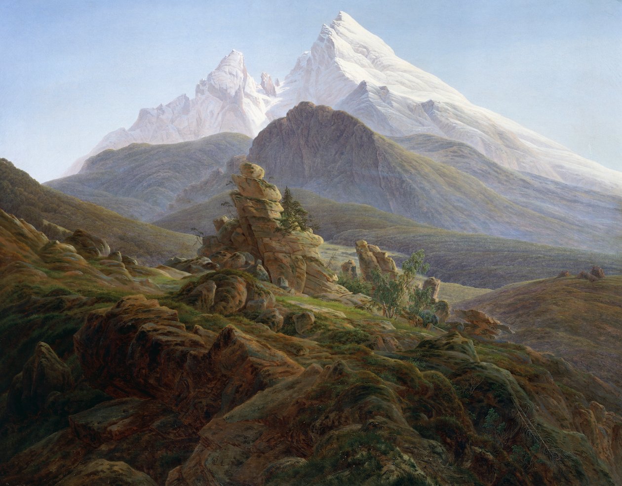 The Watzmann (olje på lerret) av Caspar David Friedrich