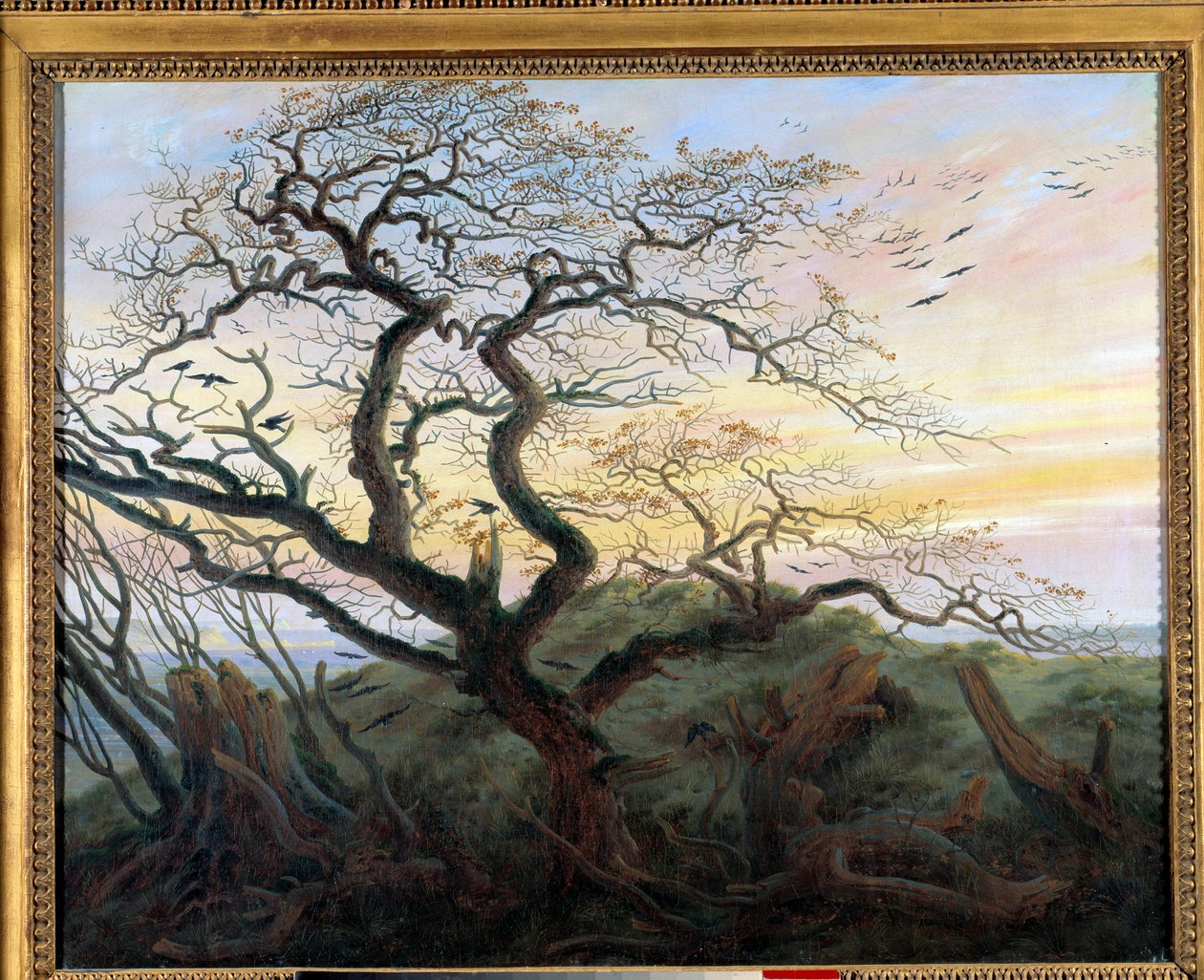 Treet med kråker. Maleri av Friedrich Caspar David (1774-1840) av Caspar David Friedrich