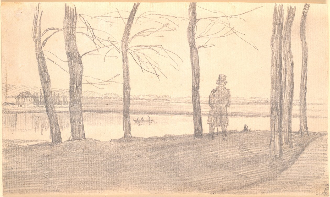 Utsikt over Elben. Til venstre et landsted av Caspar David Friedrich
