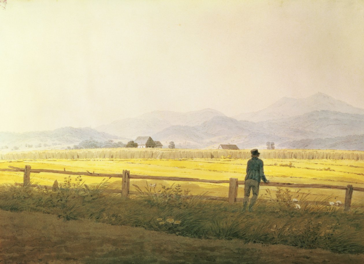 Utsikt over Schmiedebergerkamm, ca. 1837 (akvarell på papir) av Caspar David Friedrich