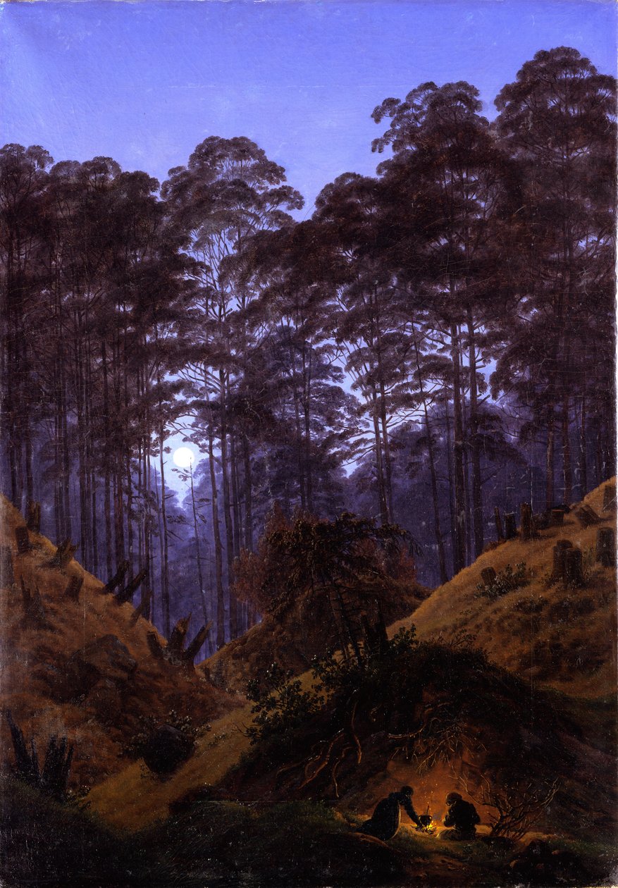 Skoginteriør i måneskinn av Caspar David Friedrich