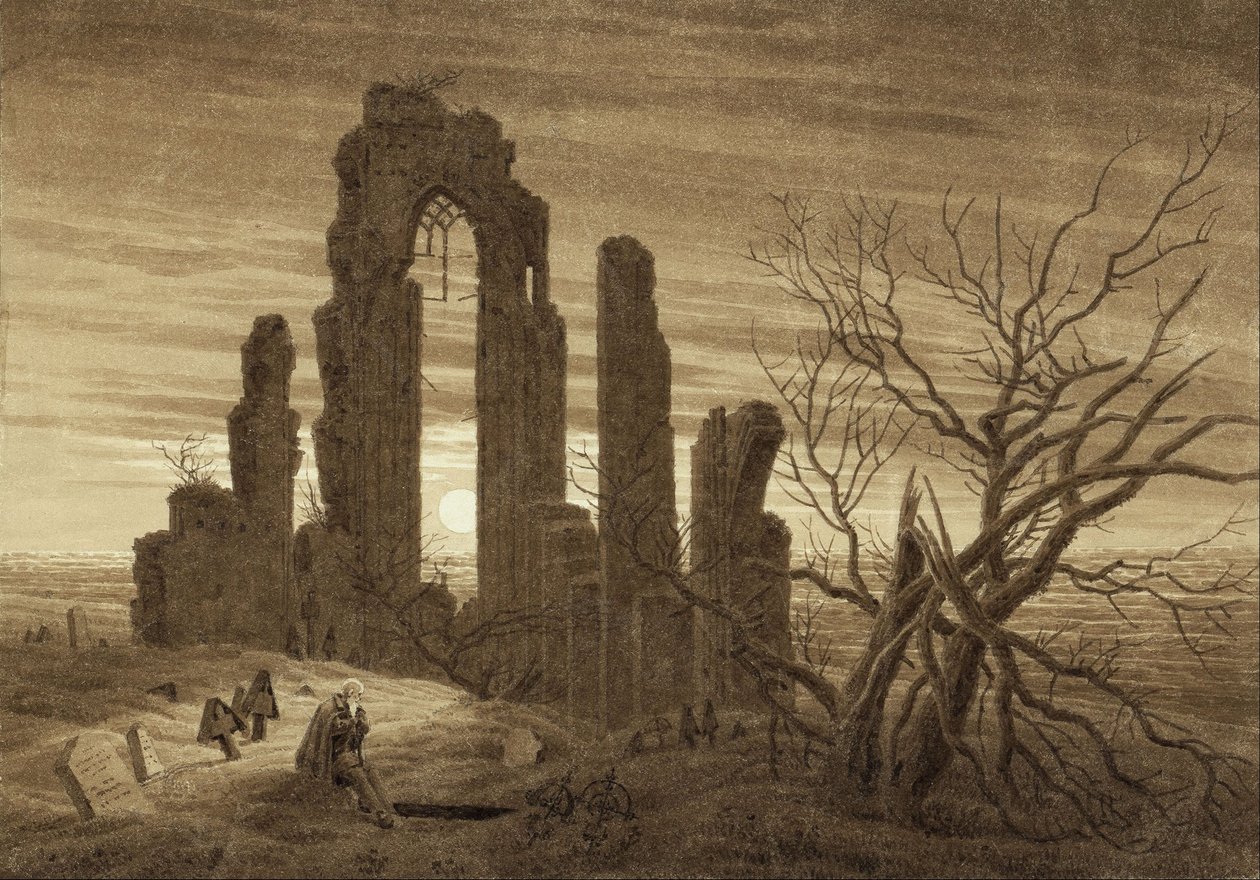 Vinter - Natt - Alderdom og død (fra syklusen dagens tider og menneskets aldre fra 1803) av Caspar David Friedrich