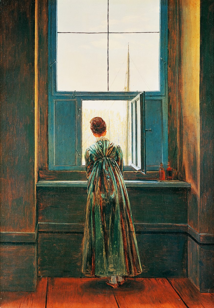 Kvinne ved vinduet, av Caspar David Friedrich (1774-1840) av Caspar David Friedrich