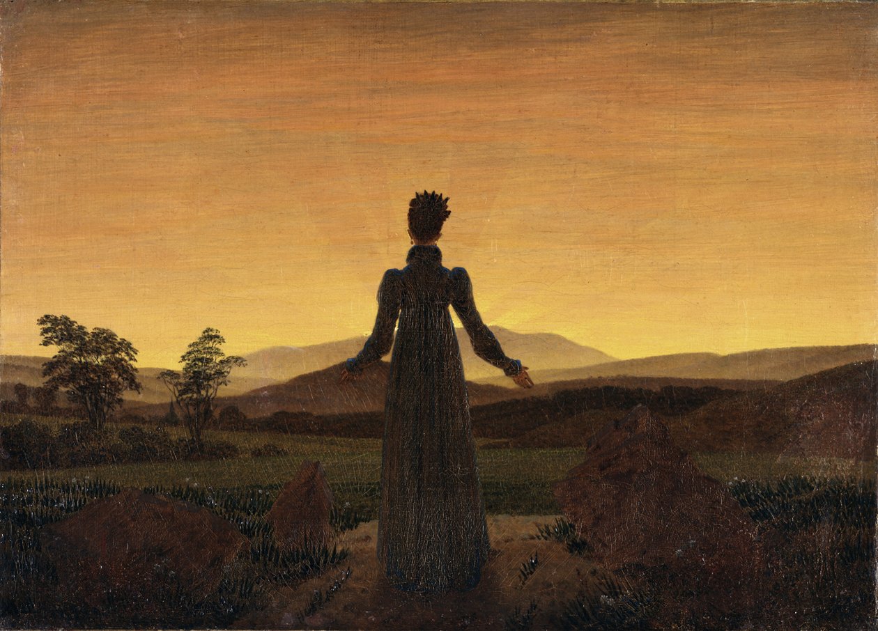Kvinne før den stigende sol, ca 1818 av Caspar David Friedrich