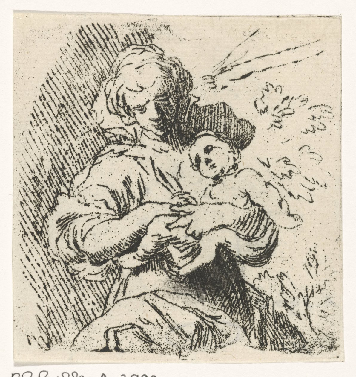 Kvinne med barn i armene av Caspar Jacobsz. Philips