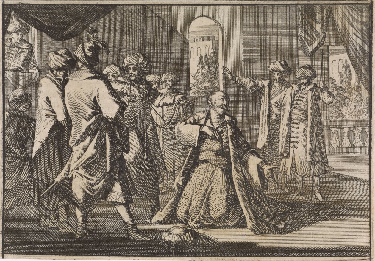 Emir Fakardin ber Sultan Murat IV om livet, 1633 av Caspar Luyken (attributed to)
