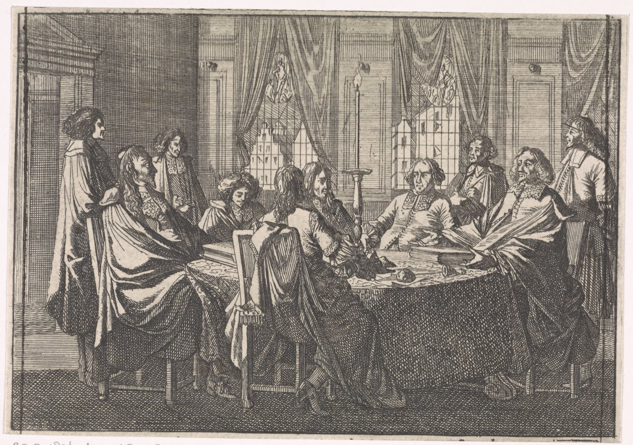Forhandlinger under freden i Münster, 1648 av Caspar Luyken (attributed to)