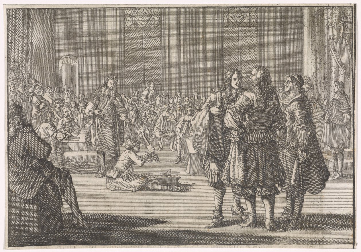 Imperial Seal of England blir knust i House of Lords, 1646 av Caspar Luyken (attributed to)