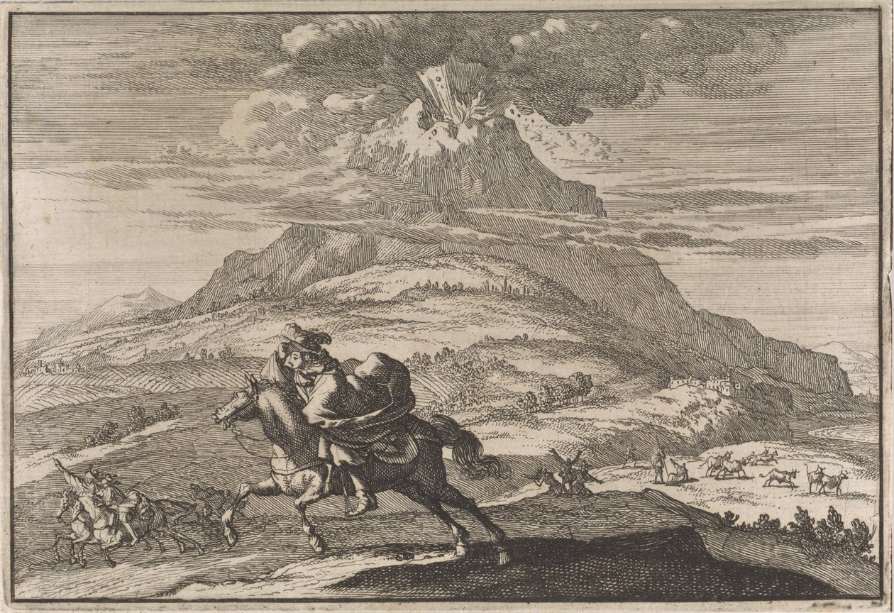 Utbrudd av vulkanen Vesuv, 1631 av Caspar Luyken (attributed to)
