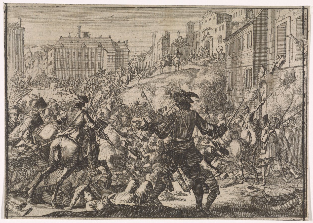 Erobringen av Praha av den svenske hæren, 1648 av Caspar Luyken (attributed to)
