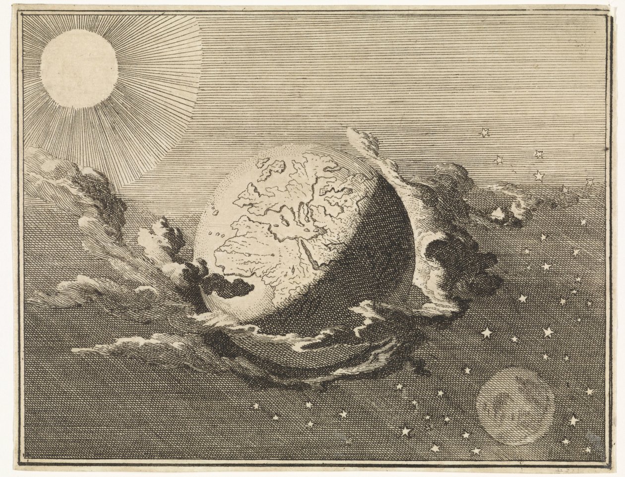 Univers med jord, sol, måne og stjerner av Caspar Luyken