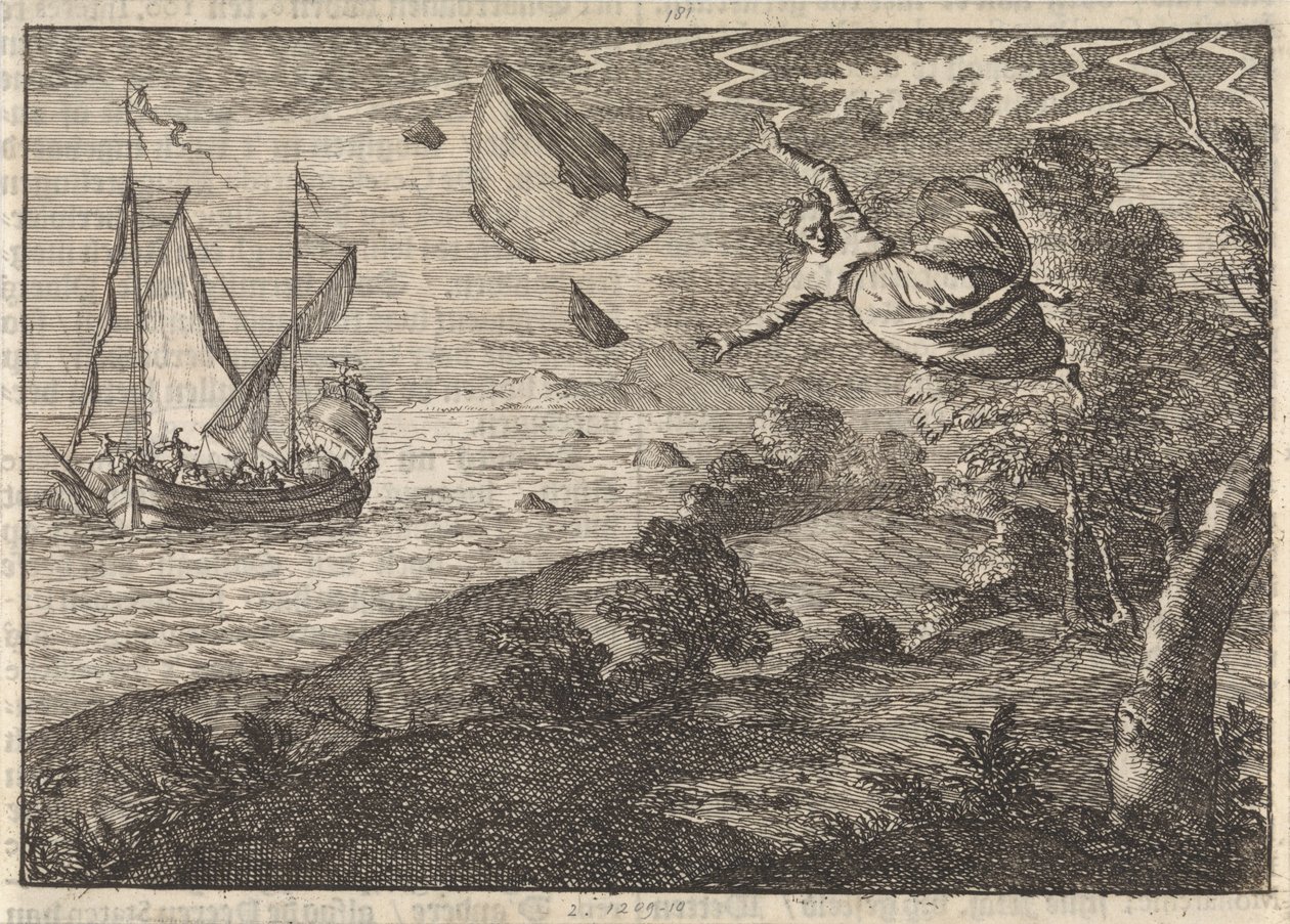 Sterke vinder på kysten av Malmö, 1679 av Caspar Luyken