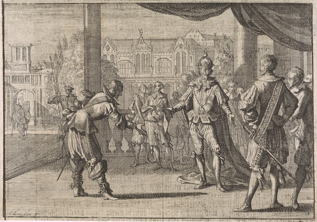 Keiser Ferdinand III gratuleres med fødselen av sønnen Leopold, 1640 av Caspar Luyken