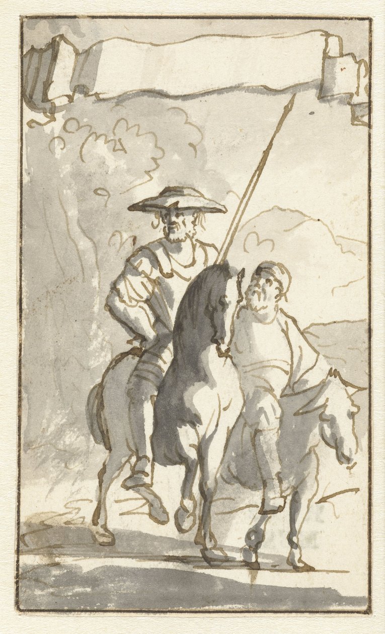 Titteltrykk av Don Quijote Design for det femte bindet av Histoire de l