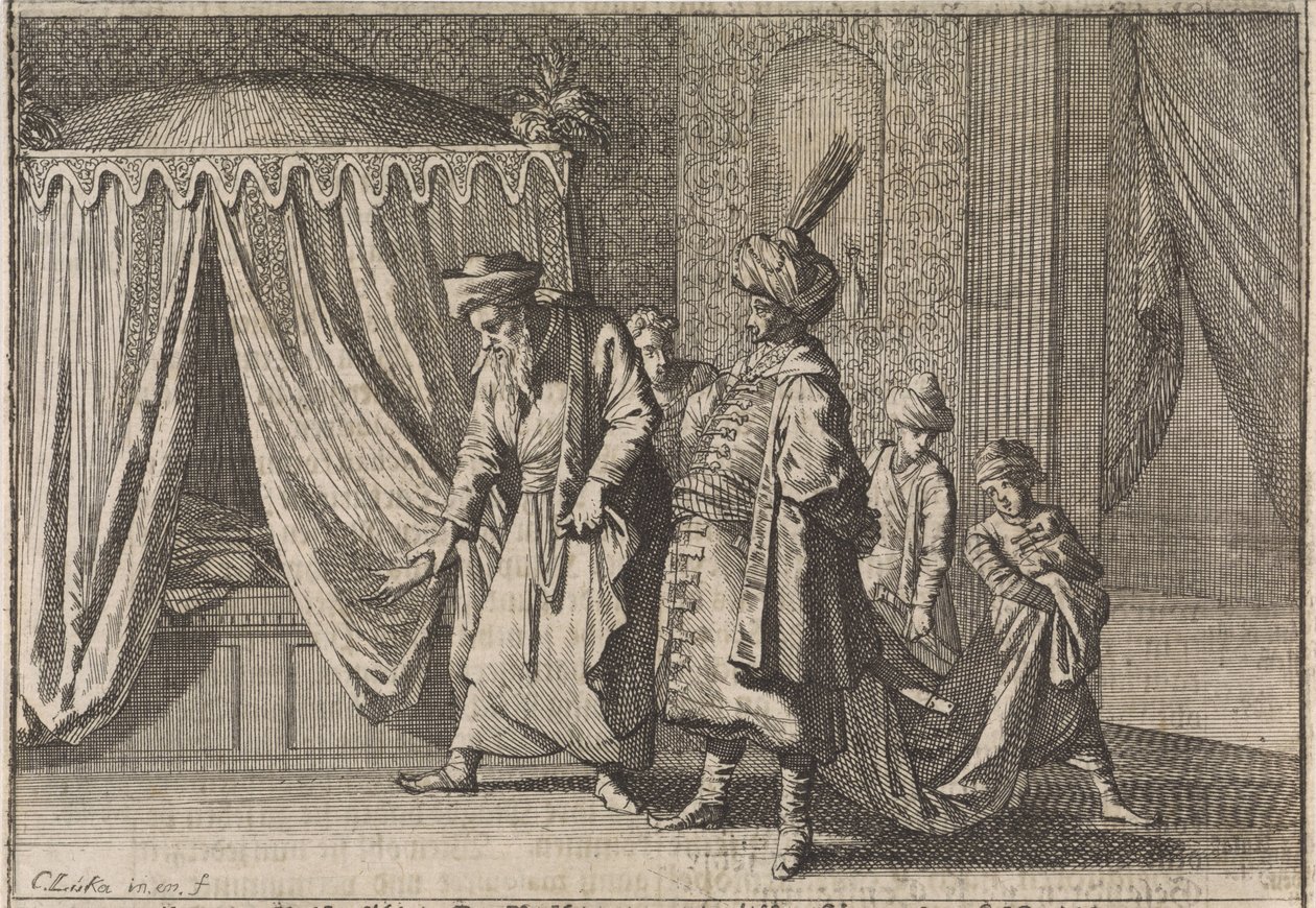 Sykeseng til Pashas kone, 1639 av Caspar Luyken