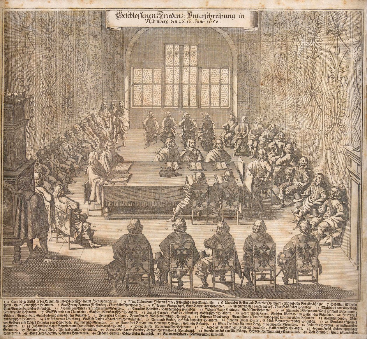 Ratifiseringen av freden i Westfalen i Nürnberg 26. juni 1650, 1650. av Caspar Merian