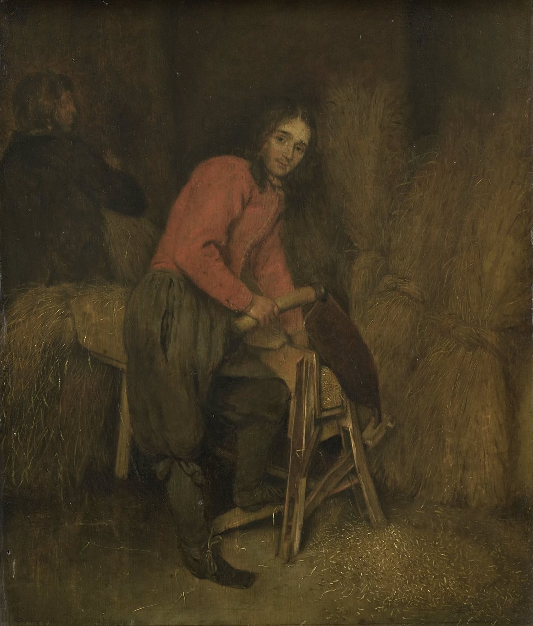 Trimming av høyballer av Caspar Netscher (attributed to)