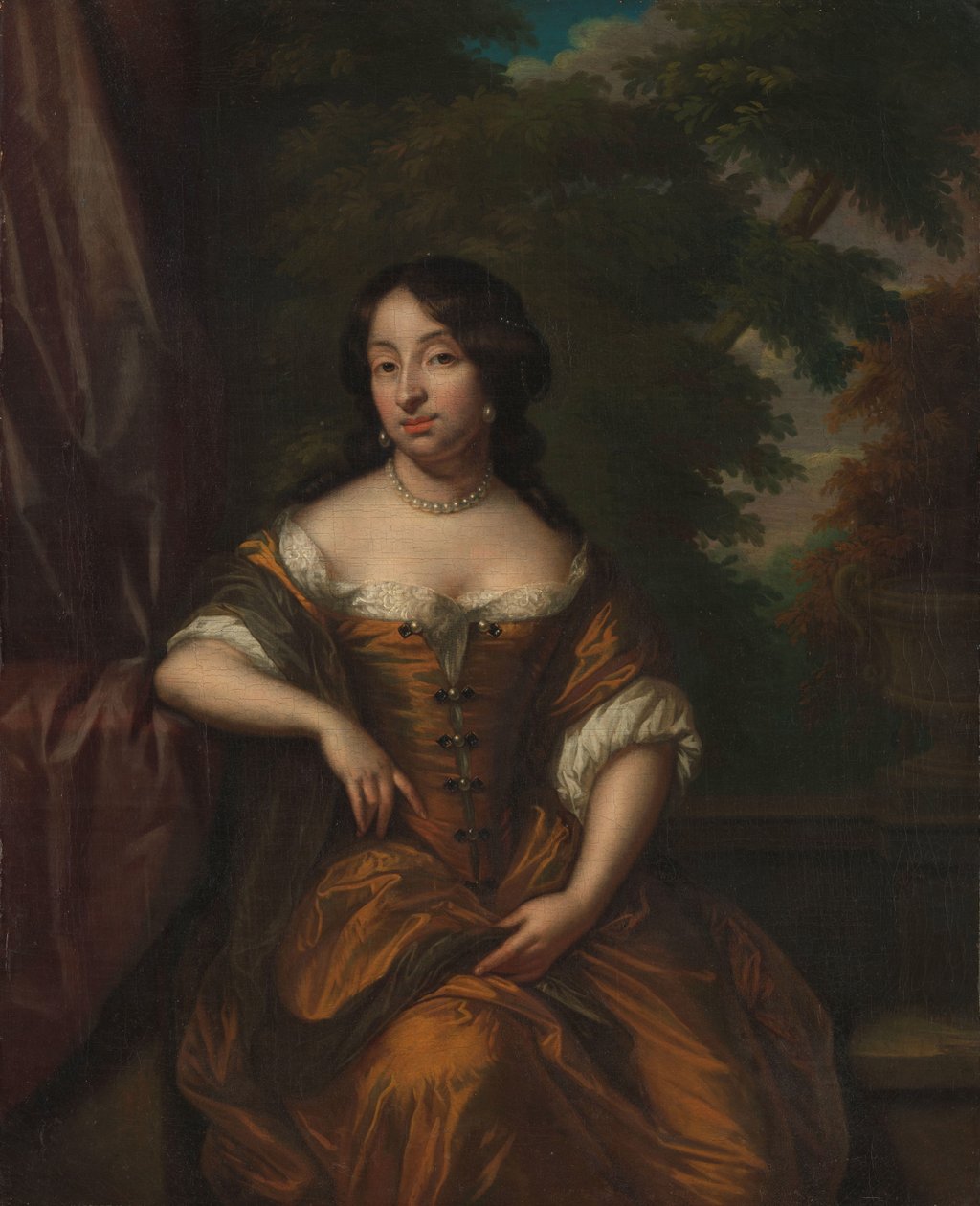 Portrett av Anna Maria Hoeufft 91646-1715), kone til Jan Boudaen Courten av Caspar Netscher (copy after)