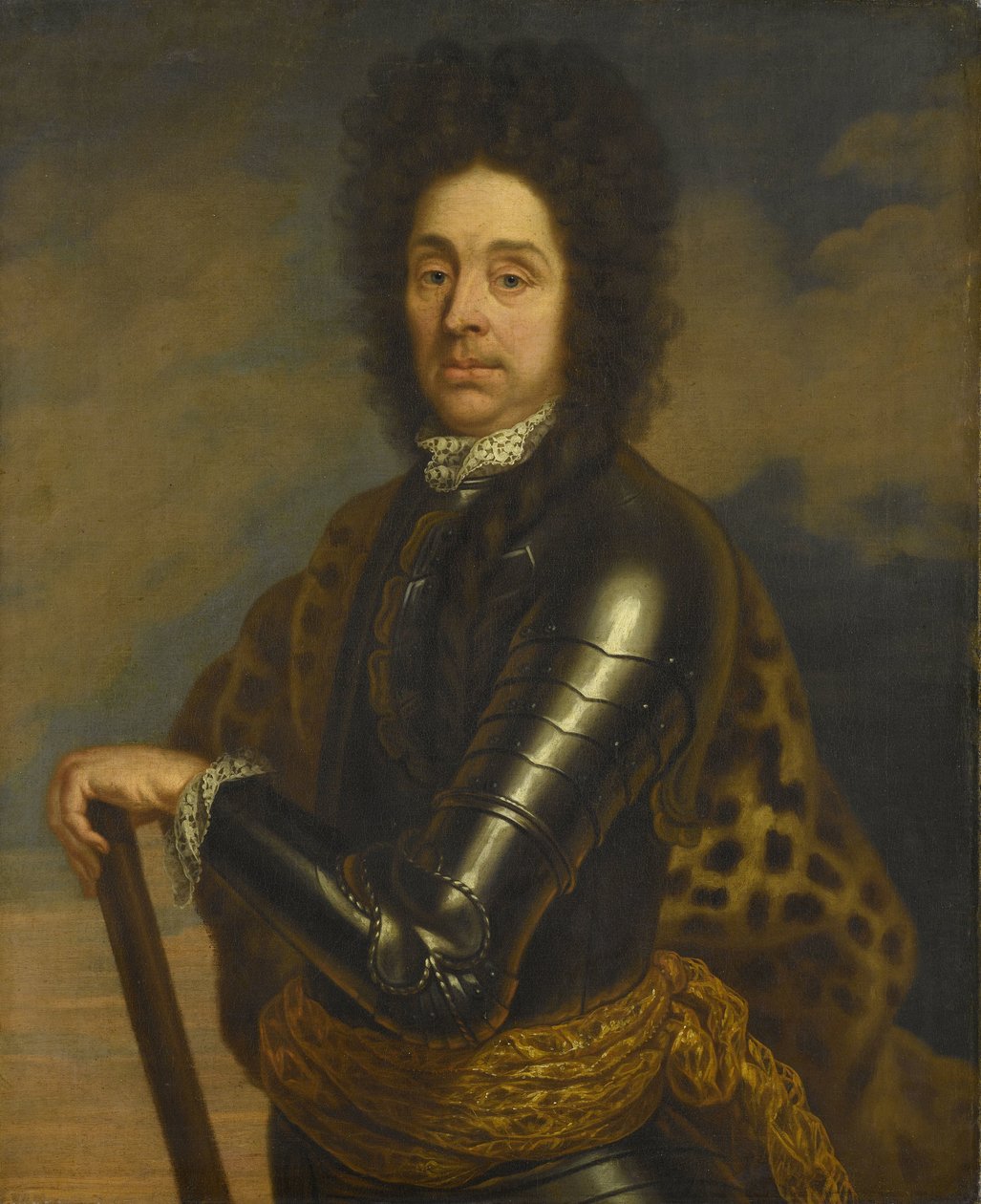 Portrett av Menno Baron van Coehoorn (1641-1704). General i artilleri- og festningsingeniøren av Caspar Netscher (copy after)