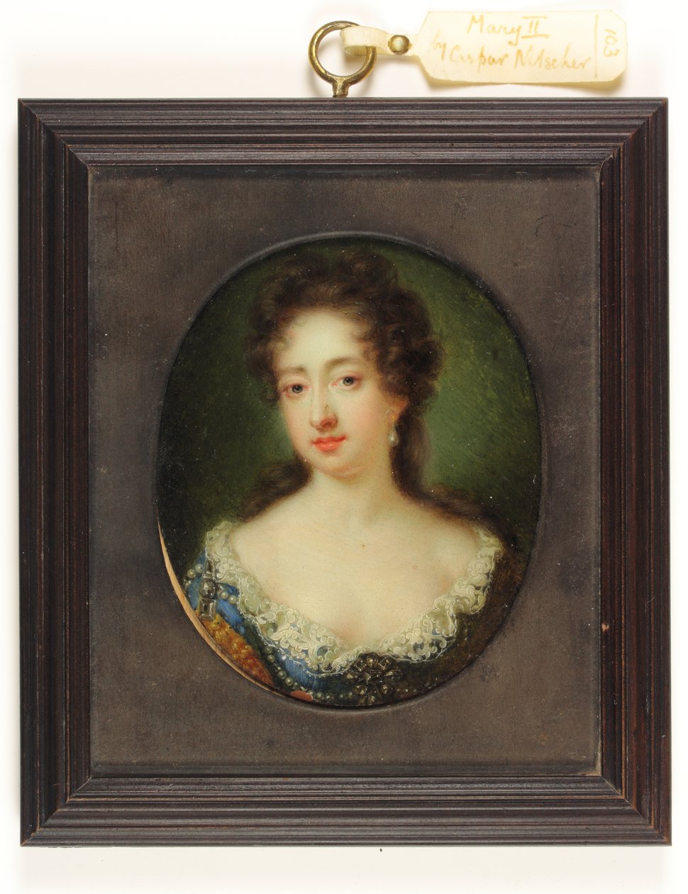 Mary II (akvarell på vellum) av Caspar Netscher