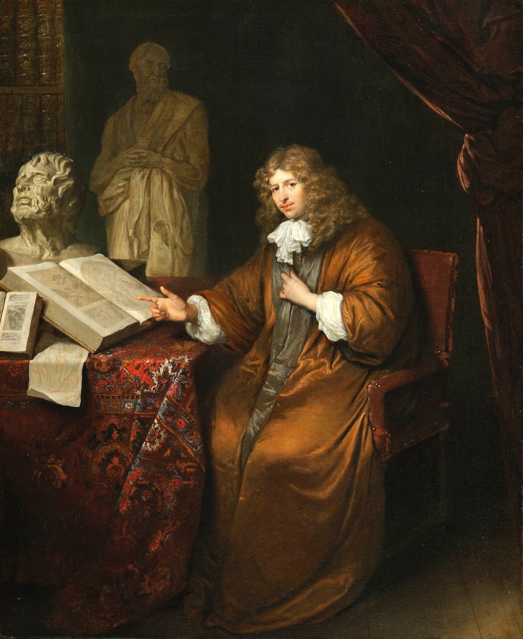 ""Portrett av Abraham van Lennep (1627-1678)"" (Portrett av samleren Abraham van Lennep) Peinture de Caspar Netscher (1639-1684) av Caspar Netscher