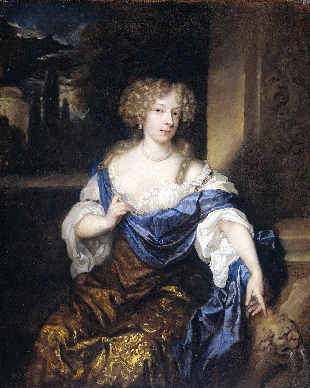 Portrett av Helena Ctaharina de Witte 91661-95), kone til Iman mogge, herre av Haamstede av Caspar Netscher