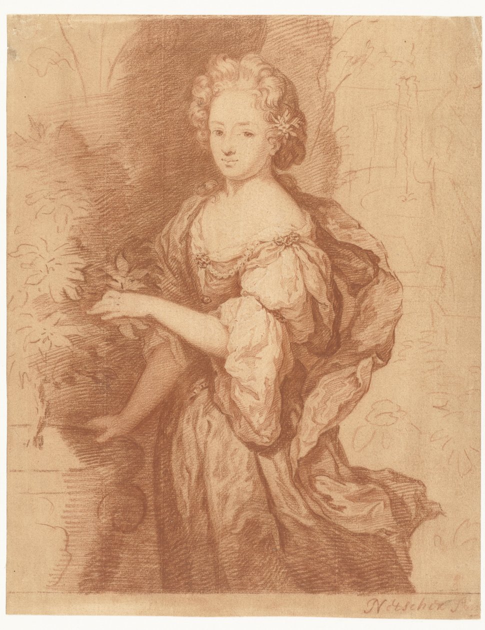 Portrett av en fremtredende dame av Caspar Netscher
