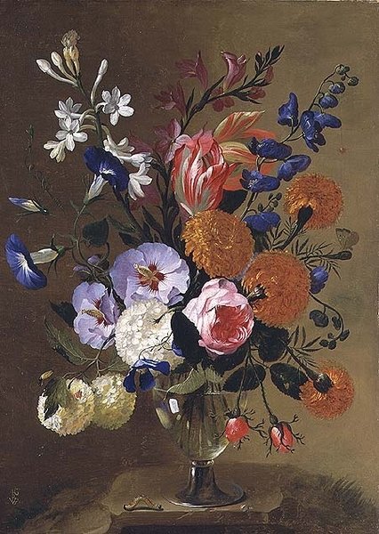 Et stilleben av blomster i en vase, 1668 av Caspar Pieter I Verbrugghen
