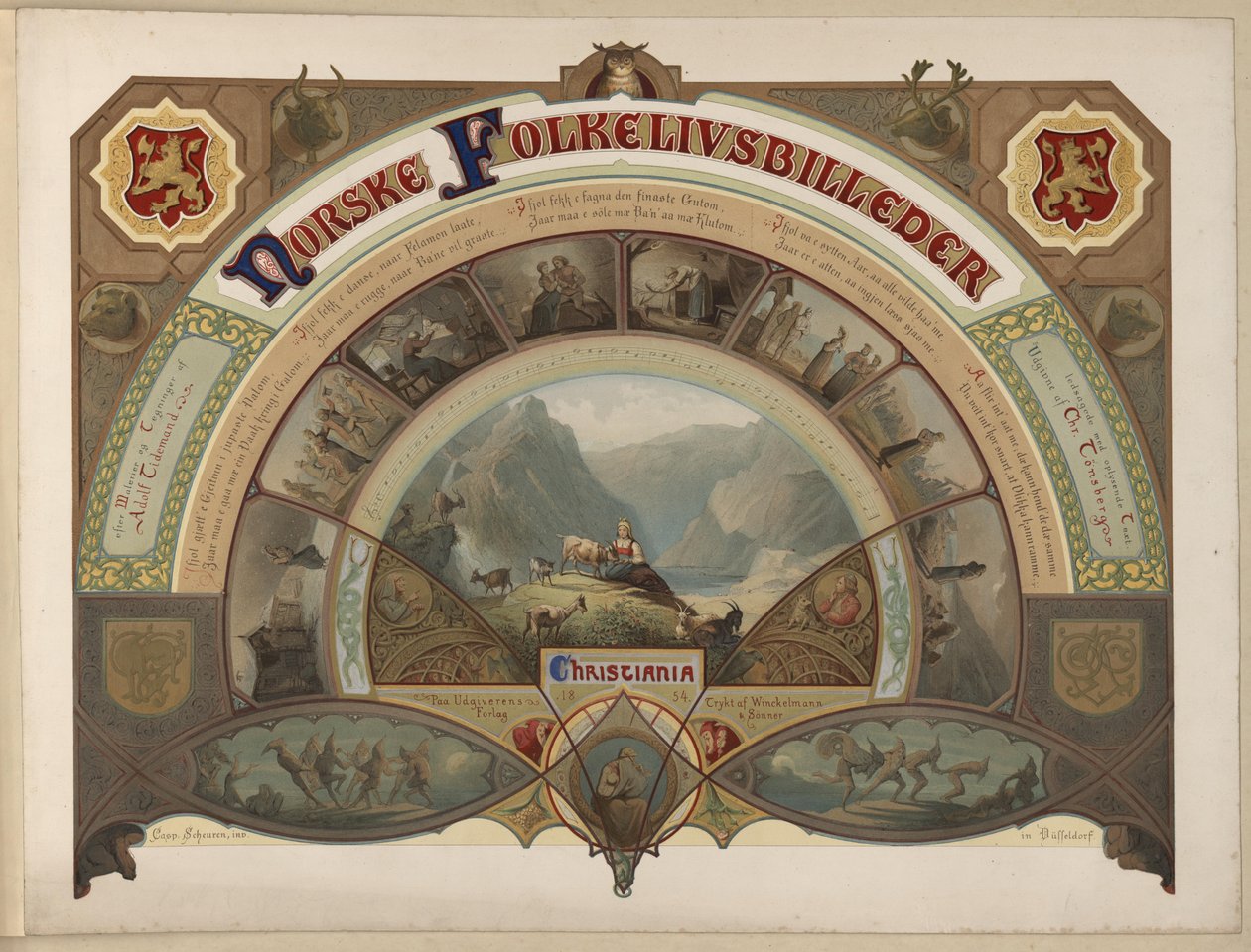 Illustrasjon hentet fra boken Norske Folkelivsbilleder av Tidemand, Adolph og utgitt av Chr. Tønsberg av Caspar Scheuren