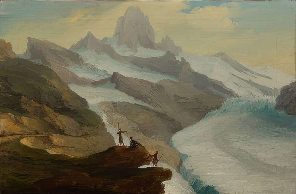 Utsikt fra Bänisegg over Nedre Grindelwald-breen. 1778 av Caspar Wolf