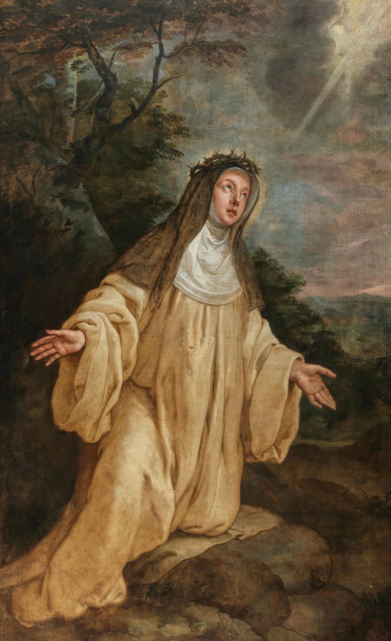 Den hellige Katarina av Siena. av Caspar de Crayer