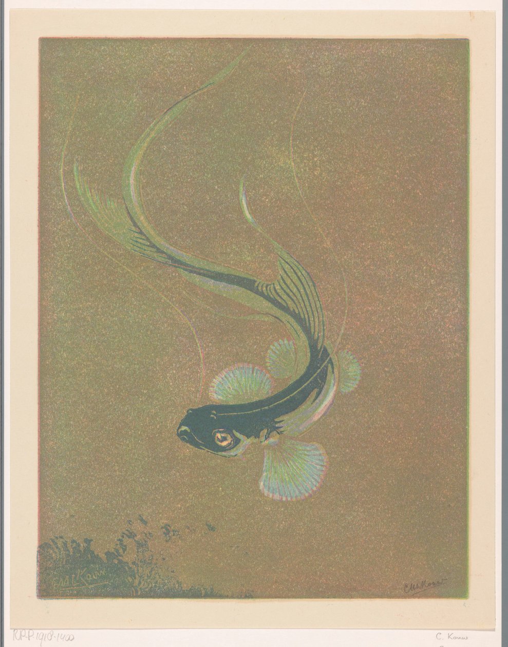 Svømmende fisk Svømmefisk (original tittel) av Casper M.L. Kouw (signed by artist)
