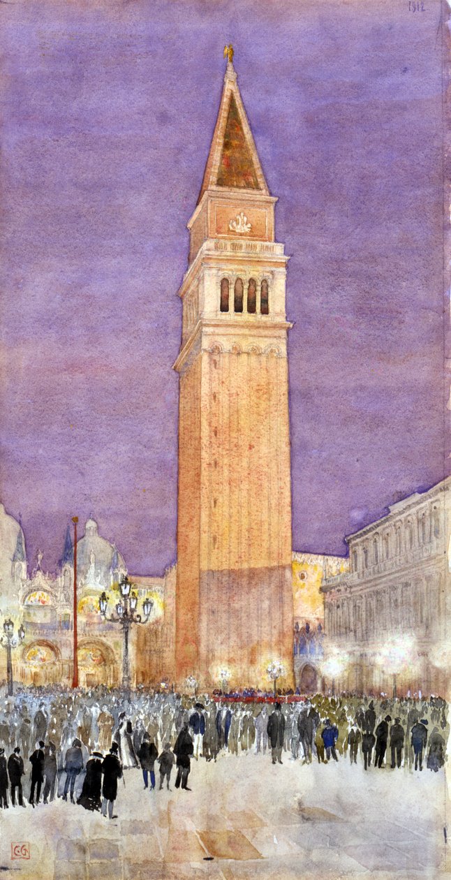 Klokketårnet, Markusplassen, Venezia, 1912. av Cass Gilbert