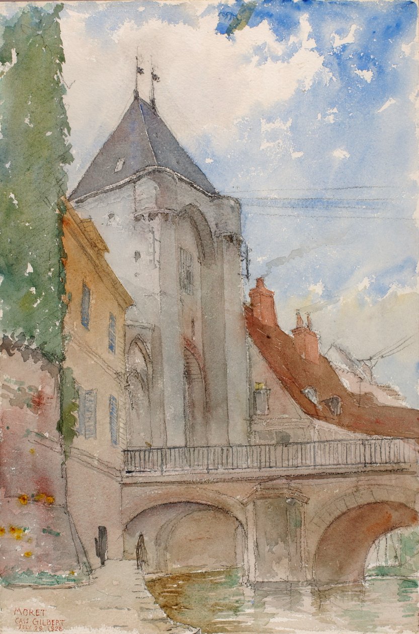 Broen ved Moret, Frankrike, 1928. av Cass Gilbert