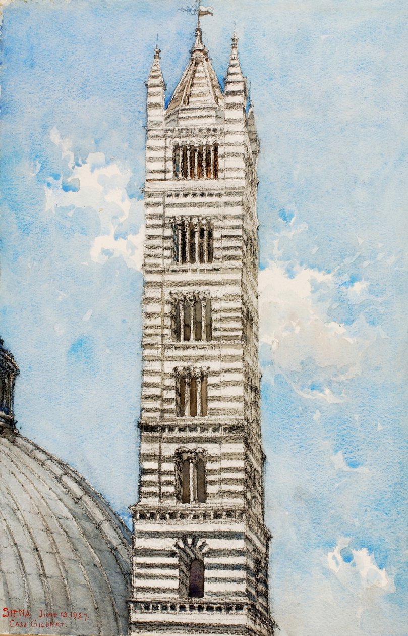 Katedraltårnet, Siena, 1927. av Cass Gilbert