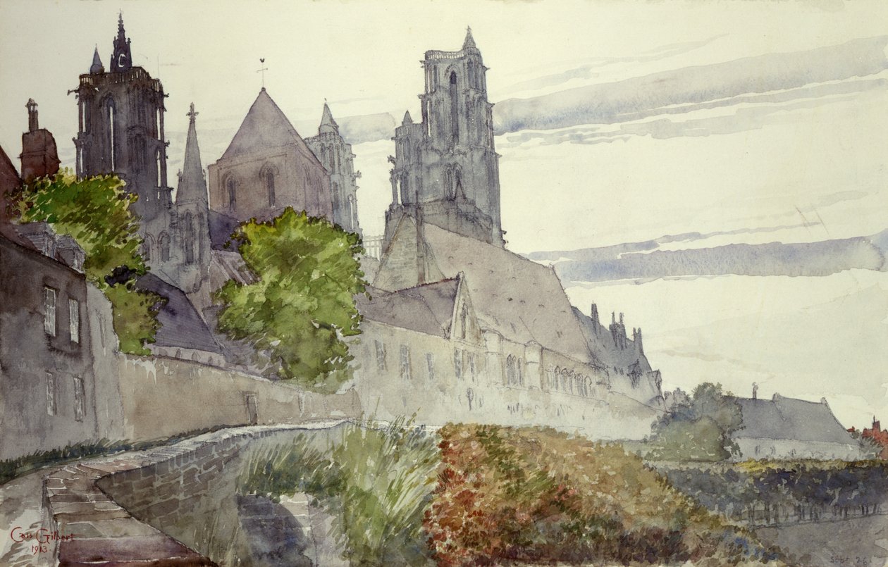 Laon-katedralen, Frankrike, 1913. av Cass Gilbert