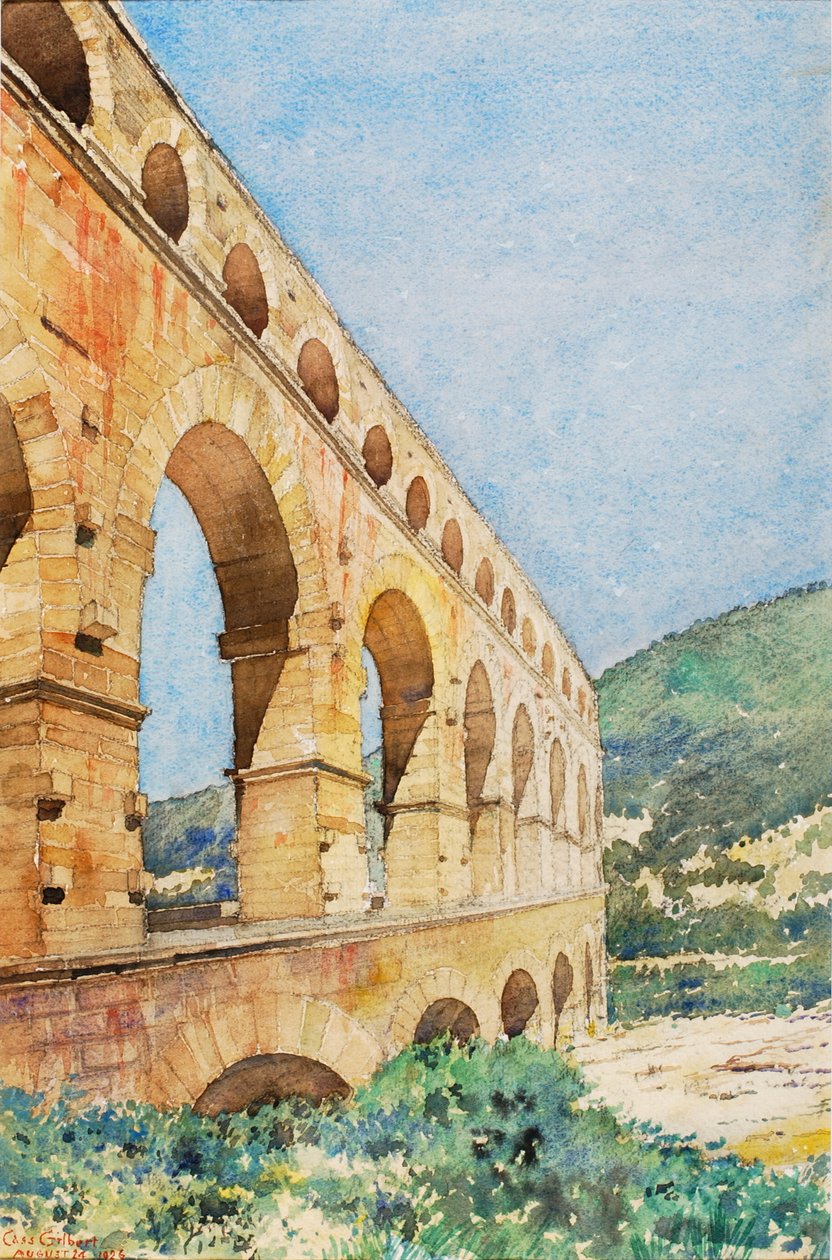 Pont du Gard, Frankrike, 1926. av Cass Gilbert