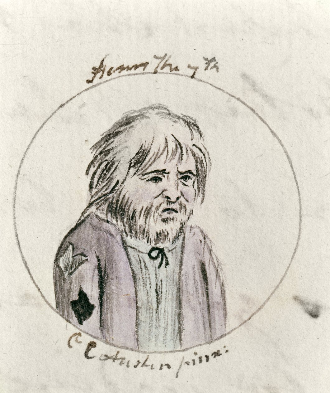 Henry VII, ca. 1790 (penn og blekk og wc på papir) av Cassandra Austen